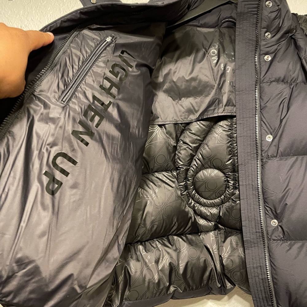 Black puffer waist coat